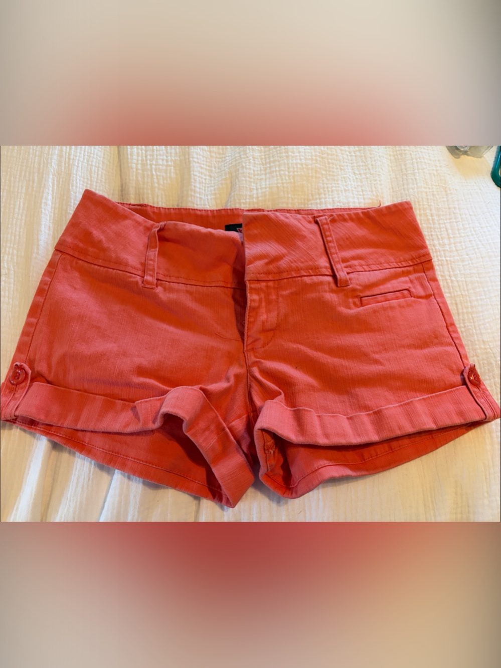Guess Coral Pink Rolled-Hem Women's Shorts